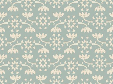 Antika sorunsuz arka plan eğrisi çapraz kök yaprak çerçeve asma Flo