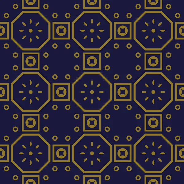 Antike nahtlose Hintergrund Polygon quadratischen runden Rahmen Blume — Stockvektor