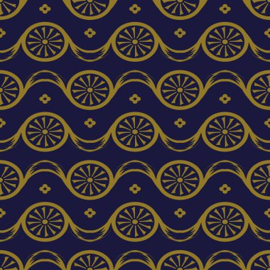 Antika sorunsuz arka plan yuvarlak eğrisi çapraz çiçek şerit