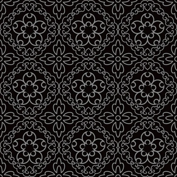 Antique fond sans couture Spirale Croix Cadre Vigne Fleur — Image vectorielle