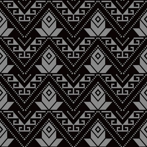 Arrière-plan antique sans couture Triangle Aboriginal Cross Dot Line F — Image vectorielle