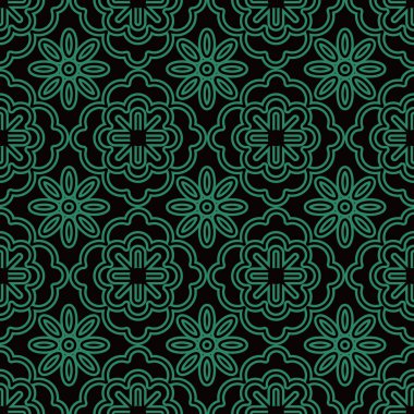 Antika sorunsuz arka plan eğrisi çapraz yuvarlak çerçeve çiçek