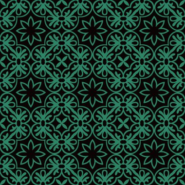 Antika sorunsuz arka plan yuvarlak sarmal çapraz çerçeve çiçek