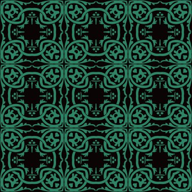 Antika sorunsuz arka plan yuvarlak sarmal eğri çapraz botanik Cha