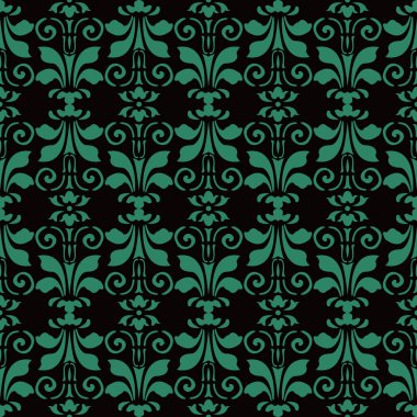 Antika sorunsuz arka plan eğrisi sarmal girdap yaprak çiçek