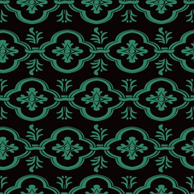 Antika sorunsuz arka plan eğrisi çapraz yuvarlak çerçeve zinciri çiçek