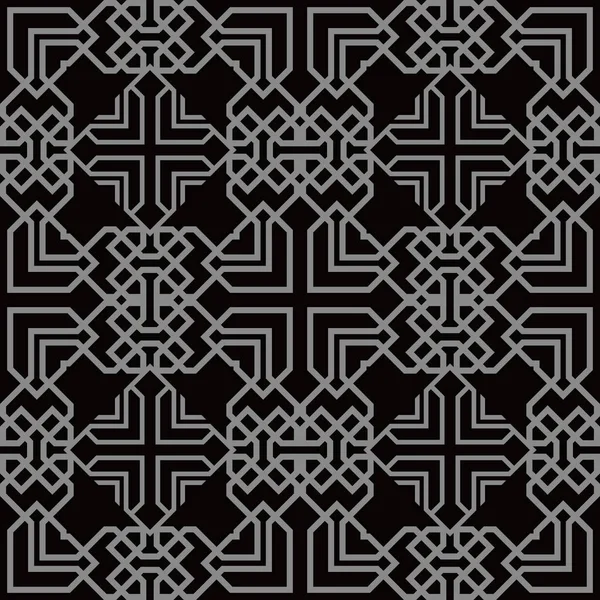 Antique fond sans couture Polygon Square Check Cross Frame Lin — Image vectorielle