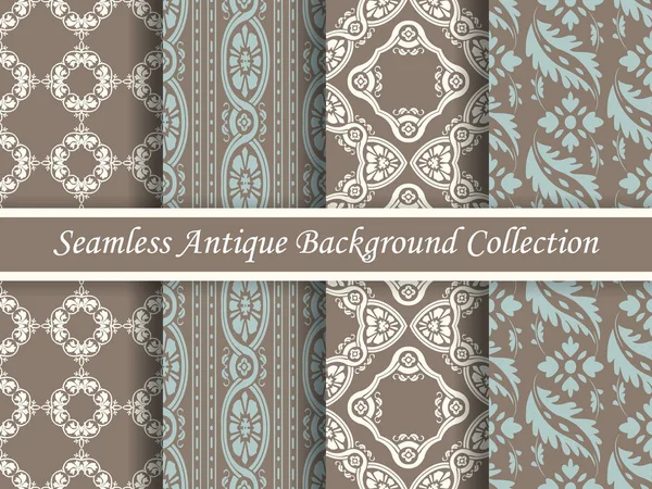 Antique seamless elegant brown tone background image collection — Stock Vector