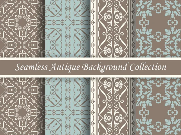 Antique seamless elegant brown tone background image collection — Stock Vector