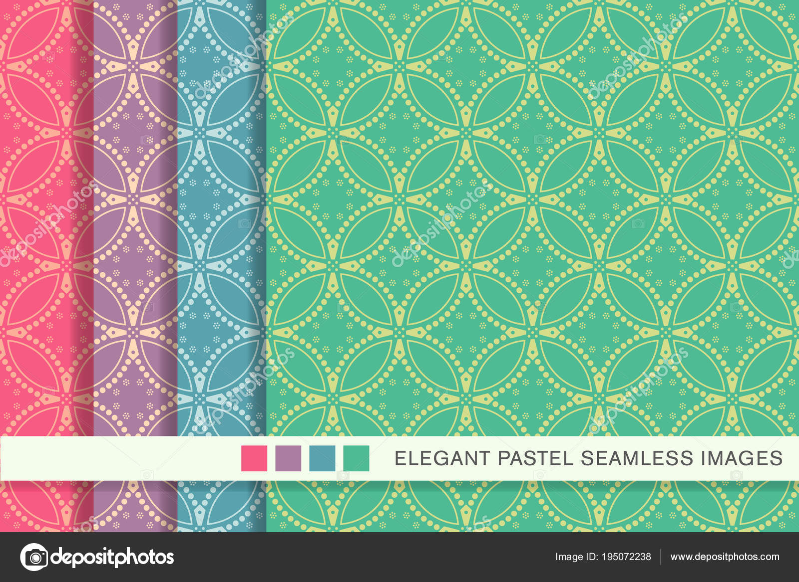 シームレスなパステル背景設定ラウンド曲線クロス ドット花 ストックベクター C Kusabi