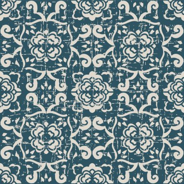 Antika sorunsuz arka plan eğrisi çiçek kaleidos çapraz yıpranmış