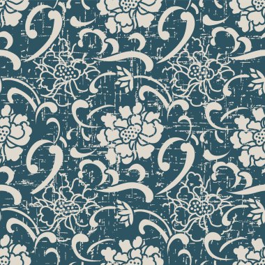 Antika sorunsuz arka plan sarmal eğri Şakayık çiçeği yıpranmış