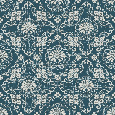 Antika sorunsuz arka plan sarmal çiçek botanik yıpranmış