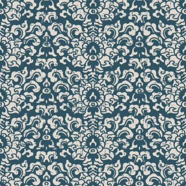 Antika sorunsuz arka plan sarmal eğri yaprak çiçek yıpranmış