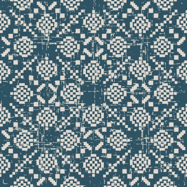 Antika sorunsuz arka plan kare mozaik çapraz kontrol G yıpranmış