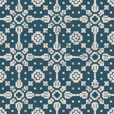 Antika sorunsuz arka plan mozaik geometri çapraz Squar yıpranmış