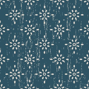 Antika sorunsuz arka plan yuvarlak çapraz nokta çiçek yıpranmış