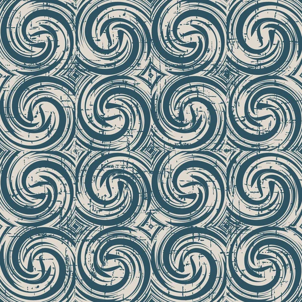 Verschlissen antiken nahtlosen Hintergrund Spirale Wirbel Querwind sw — Stockvektor