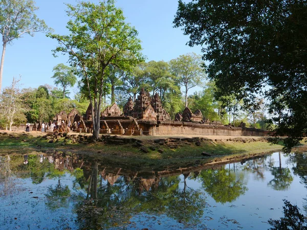 Vista paisagem de Banteay Srei ou Lady Temple em Siem Reap, Camb — Fotografia de Stock