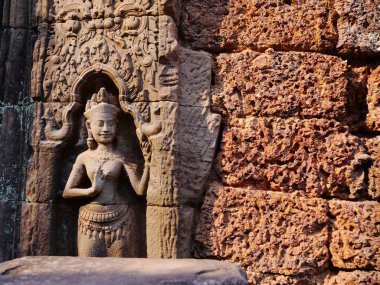 Angkor Wat kompleksindeki Ta Som tapınağında taş oyma sanatı, S