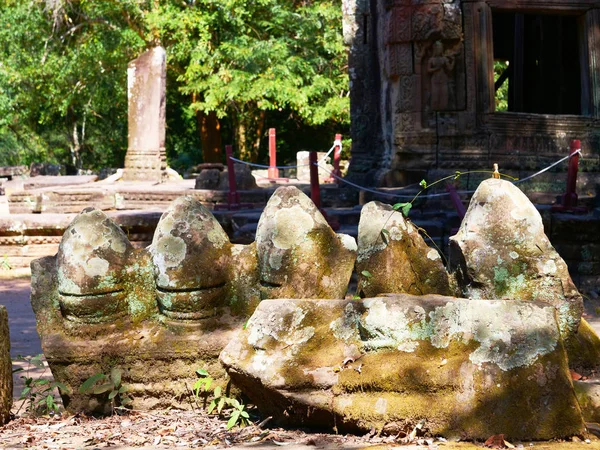 Angkor wat kompleksinin bir parçası olan Banteay Kdei 'deki taş yıkıntısı. — Stok fotoğraf