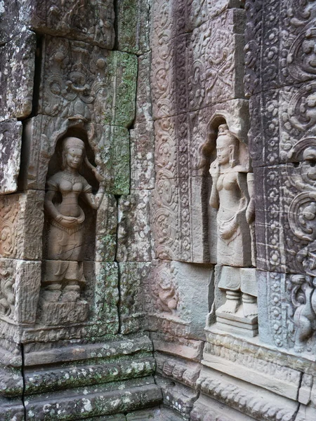 Stone rock carving art at Ta Som temple in Angkor Wat complex, S — Stock Photo, Image