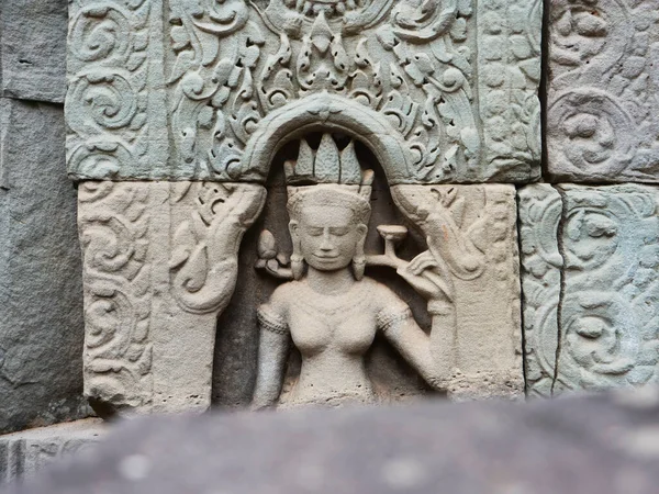 Angkor Wat kompleksindeki Ta Som tapınağında taş oyma sanatı, S