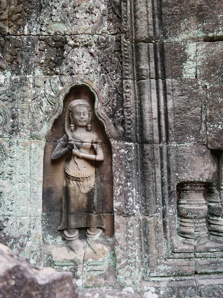 Angkor Wat kompleksindeki Ta Som tapınağında taş oyma sanatı, S — Stok fotoğraf