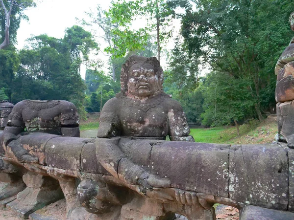 Kamenná socha v chrámu Preah Khan Angkor Wat, Si — Stock fotografie