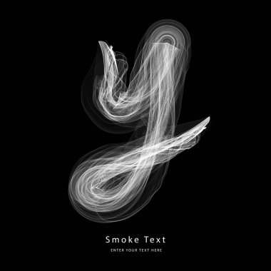 Soyut duman küçük harf metin sanatı dumanlı kalem bru