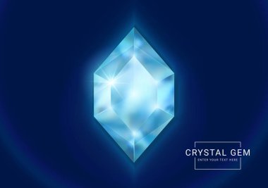 Fantezi kristal mücevherler, oyun değeri için çokgen şekilli taş.