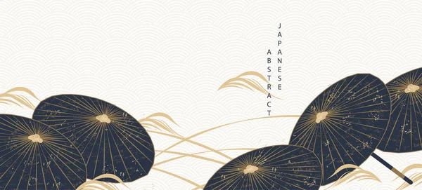 Japon stili soyut model arka plan tasarımı geometri dalgası hareketi ve yağlı kağıt şemsiye