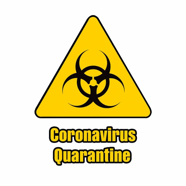 코로나 바이러스 격리노란 생물학적 Covid 코로나 바이러스 표지판 — 스톡 사진