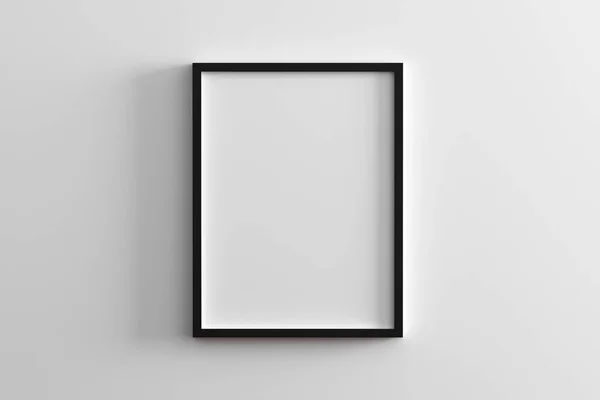 Quadro Branco Parede Branca Zombar Quadro Cartaz Preto Vertical Parede — Fotografia de Stock