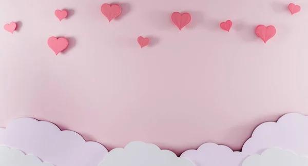 Fundo Rosa Claro Com Nuvens De Papel E Coracoes Rosa Dia Dos Namorados E Bebe Conceito Fundo Rosa Claro Com Nuvens De Papel E Coracoes Rosa Dia Dos Namorados E Bebe Conceito