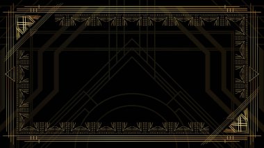 Lüks geometrik arkaplan ve metin için boşluk. Vector Illustrated vintage düğün davetiyesi, Art deco 'da tebrik kartı.