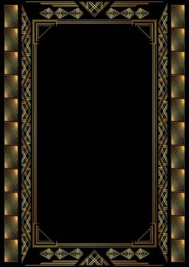 Lüks geometrik arka plan. Vector Illustrated vintage düğün davetiyesi, Art deco 'da tebrik kartı.