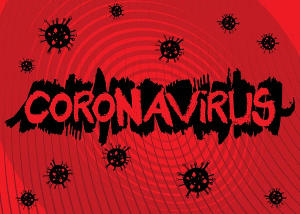 Resumen Texto Del Coronavirus Dibujo Crayón Ilustrado Vectorial — Archivo Imágenes Vectoriales
