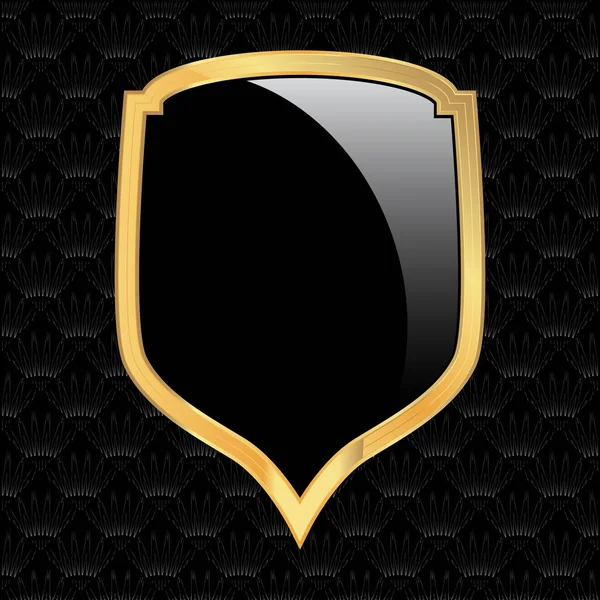 Retro Vektör Siyah Altın Güvenlik Rozeti Grafik Amblem Logo Tasarımı — Stok Vektör