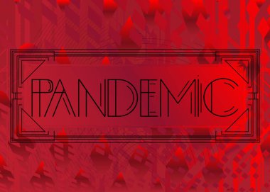 Art Deco Salgını metni. Dekoratif tebrik kartı, eski harflerle imzalayın..