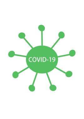COVID-19 çizimi. Sağlık ve tıp teması üzerine bir resim. Tehlikeli bir virüs..