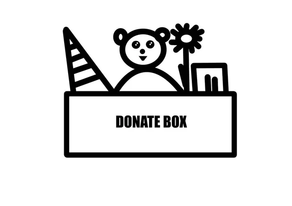 Box Donation Children Toys Donation Illustration Theme Good Donations Charity — Stock Photo, Image
