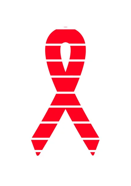 Κόκκινη Κορδέλα Σύμβολο Του Aids Και Της Νόσου Hiv Παγκόσμια — Φωτογραφία Αρχείου