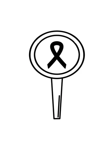 Czerniak Czarnej Wstążki Nowoczesny Styl Ilustracja Logo Maj Miesiąc Świadomości — Zdjęcie stockowe