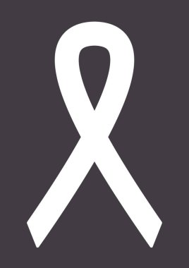 Siyah arka planda beyaz kurdele. Dünya Parkinson Günü. Parkinson sembolü.