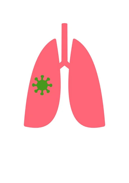 Drawing Coronavirus Affected Lungs Covid Virus Epidemic Pandemic Outbreak Quarantine — Stock Photo, Image