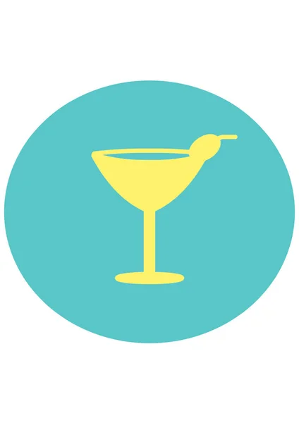 Cocktailglas Med Körsbärsikon Illustration Temat Dryck Och Avkoppling Skyltbar Cocktailparty — Stockfoto