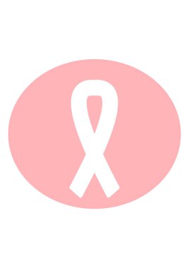 Göğüs kanseri farkındalık kurdelesi ikonu. Ekim farkındalık kampanyası için resim logosu biçimi.