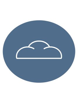 Hava durumu simgesi. Mavi arka planda bulut. Hava tahminleri.