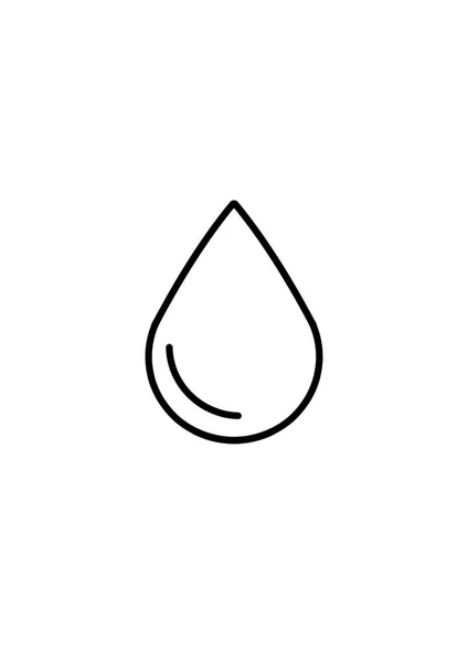 Drop Symbol Mit Umrissstrich Isoliert Auf Weiß Perfekte Illustration Geometrischer — Stockfoto